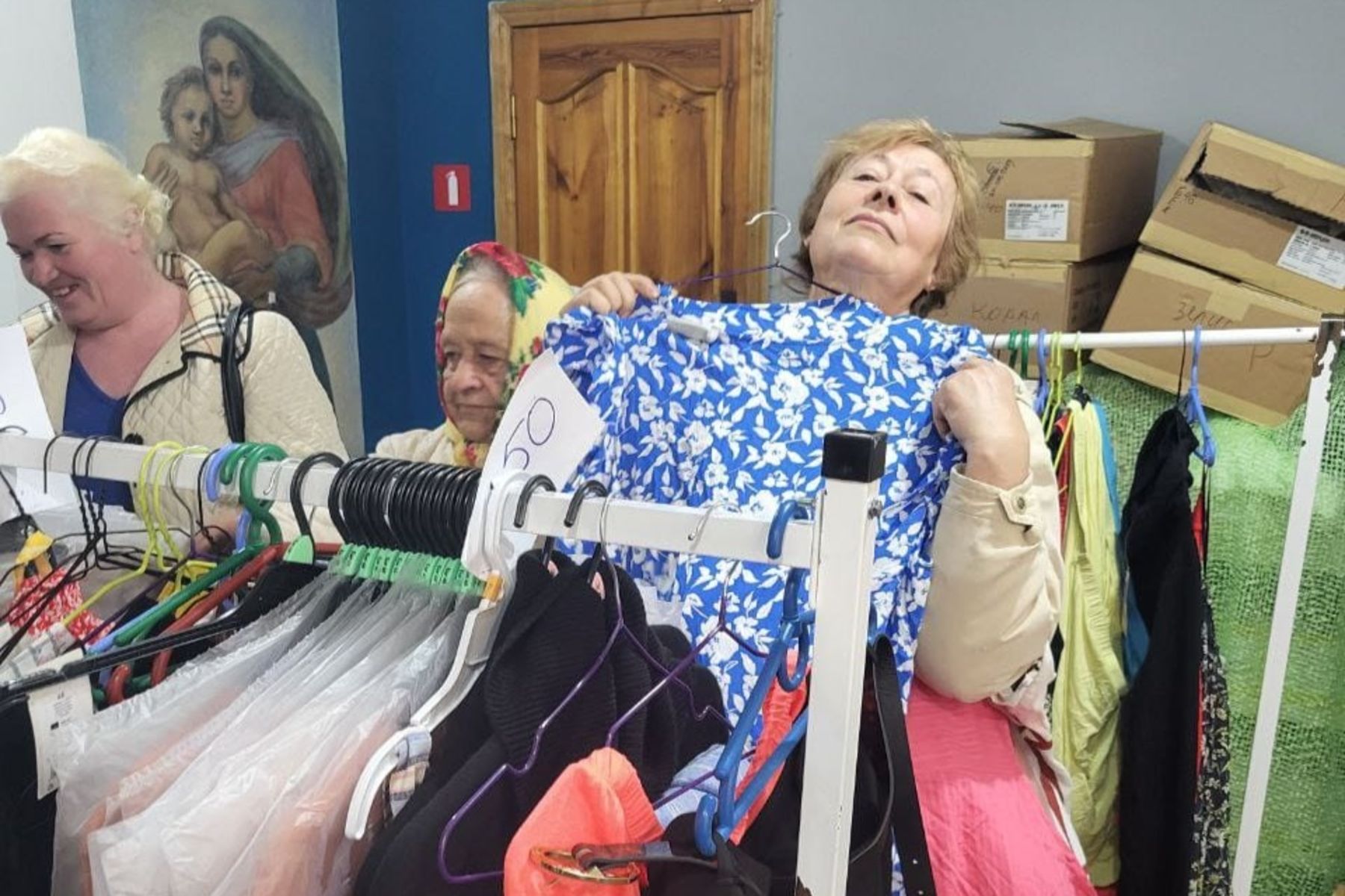 Clothes and shoes for the needy from the Slovak government distributed in Berdychiv